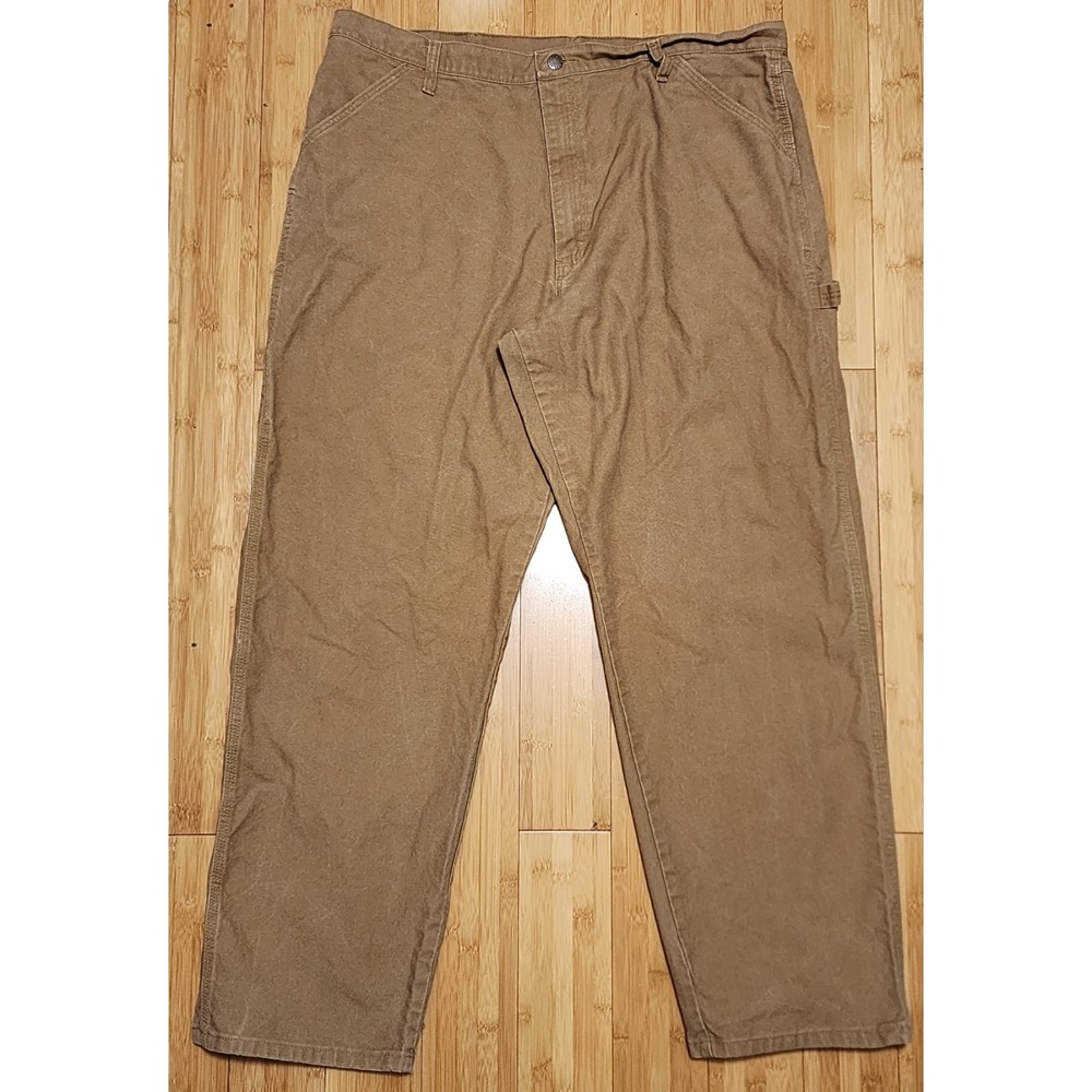 Wrangler Rustler Jeans Men's 40x32 Brown Cotton Denim Straight Baggy Carpenter